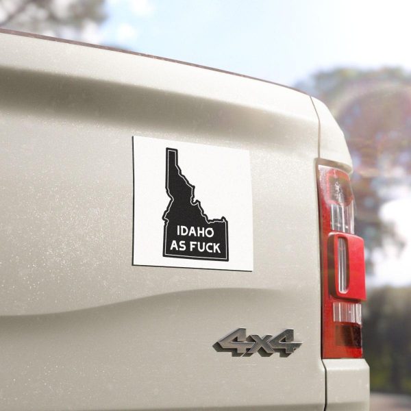 IDAHO AS FUCK Car Magnet – Black - Image 3
